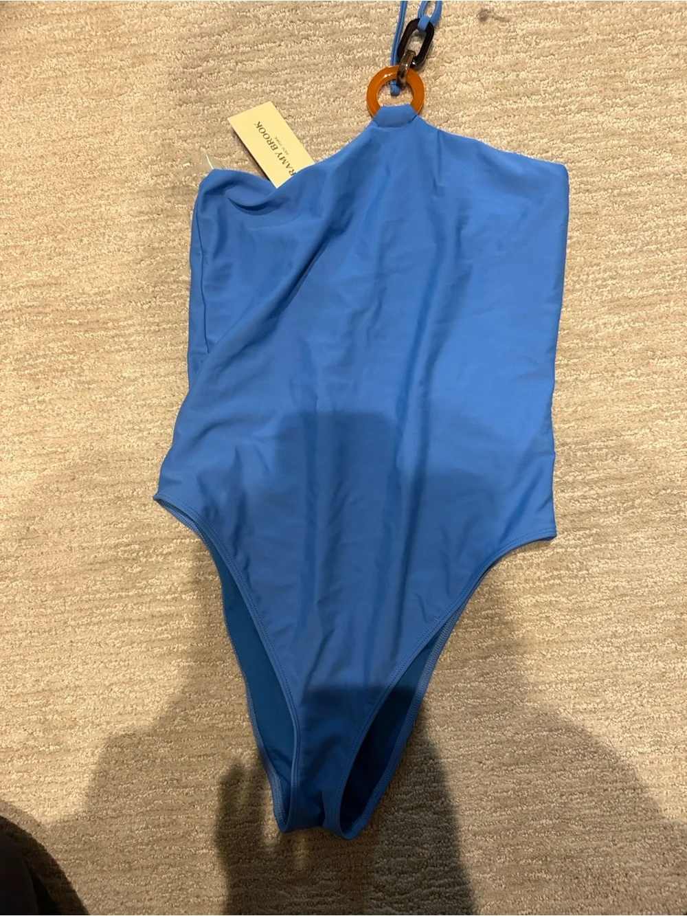 Ramy Brook Light Blue Strapless Swimsuit with Halter Detail - Picture 7 of 7